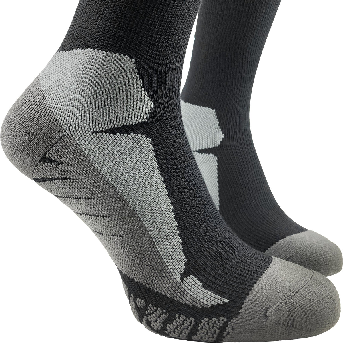 ROYAL BAY Merino | Kompresní podkolenky z merino vlny – Černá – detail paty a chodidla