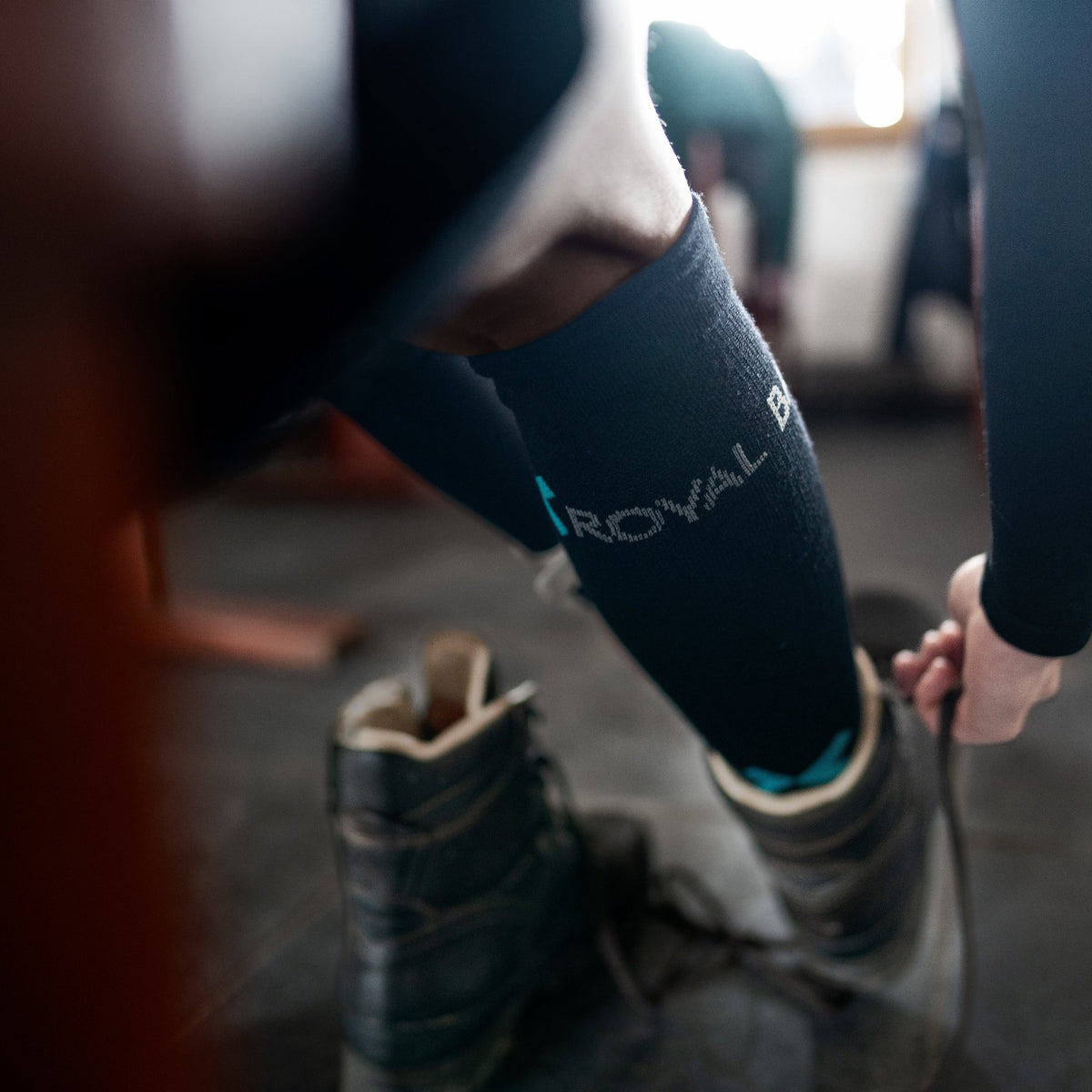 ROYAL BAY Merino | Kompresní podkolenky z merino vlny – Černá – nazouvání