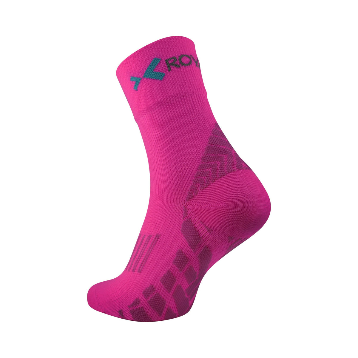 ROYAL BAY | Ponožky High-cut – Růžová neon – pohled z boku